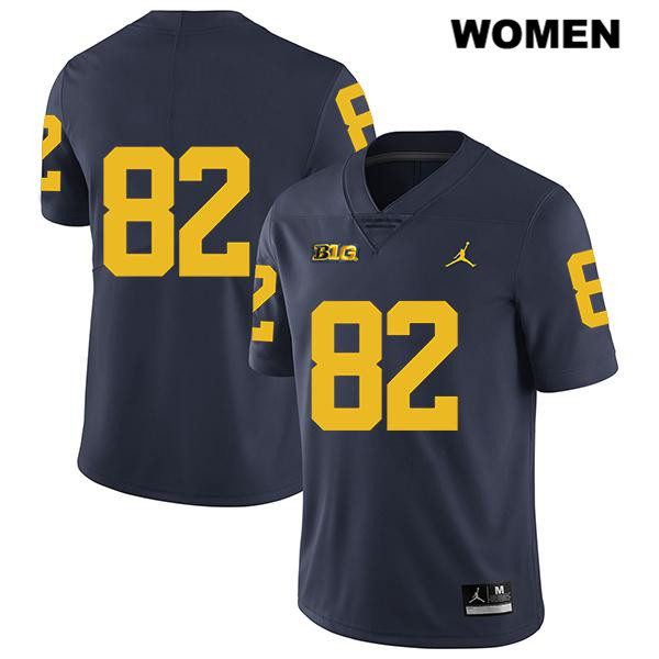 Women's NCAA Michigan Wolverines Nick Eubanks #82 No Name Navy Jordan Brand Authentic Stitched Legend Football College Jersey UR25H36HS